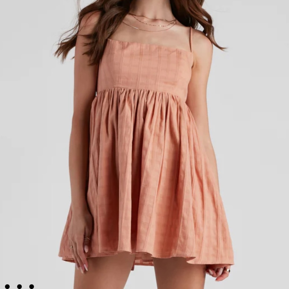 NEW babydoll linen dress (Mauve) - Picture 2 of 5